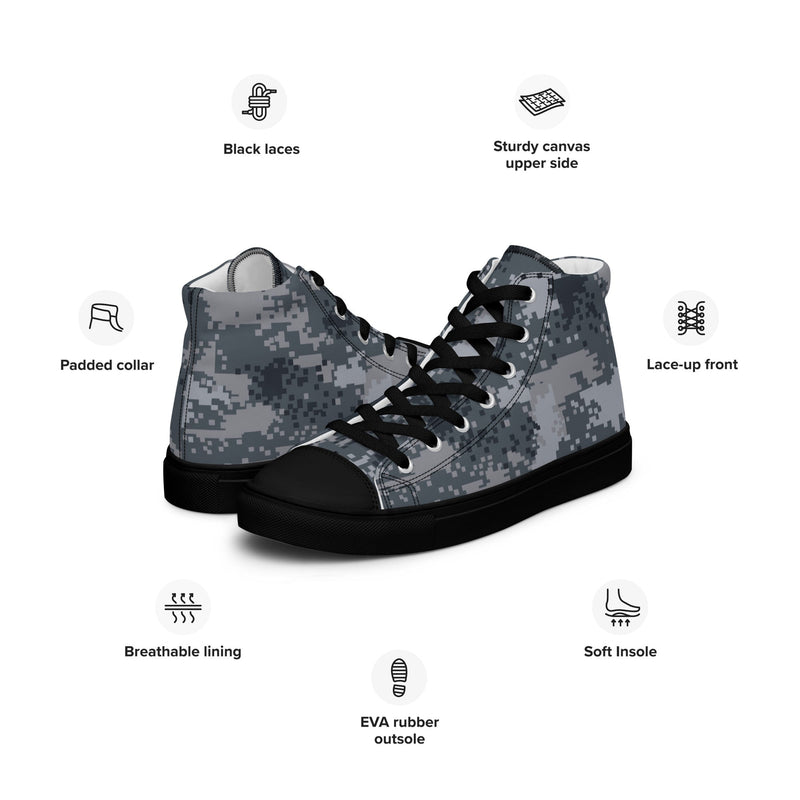 Digital Salvage & Rescue South Korean CAMO Mens High-Top Canvas Shoes
