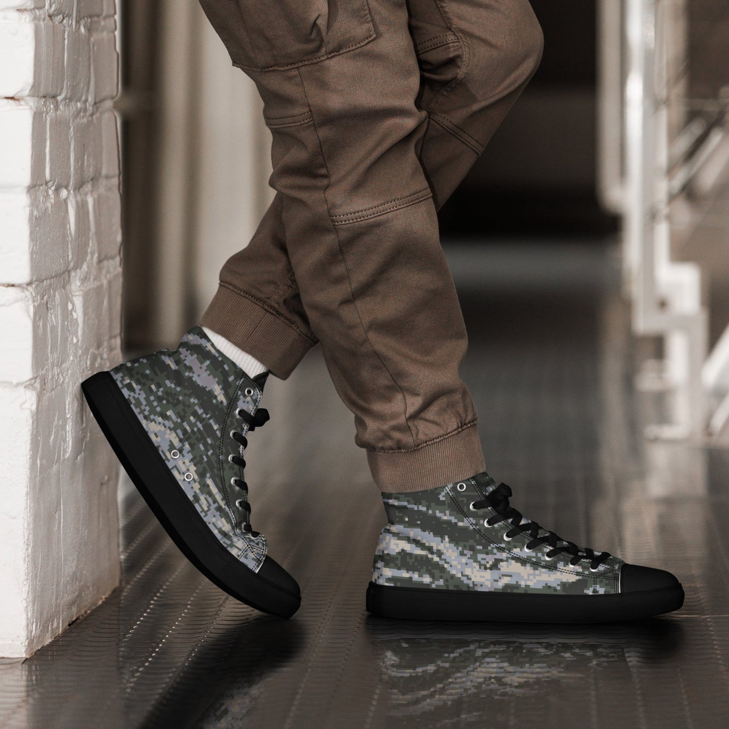 South Korean ROK Digital Tiger Stripe CAMO Mens high top canvas shoes - 5 - High Top Canvas Shoes