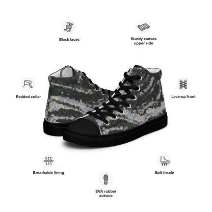 South Korean ROK Digital Tiger Stripe CAMO Mens high top canvas shoes - High Top Canvas Shoes