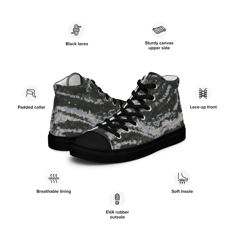 Tiger Stripe Korean Digital CAMO Mens High-Top Canvas Shoes