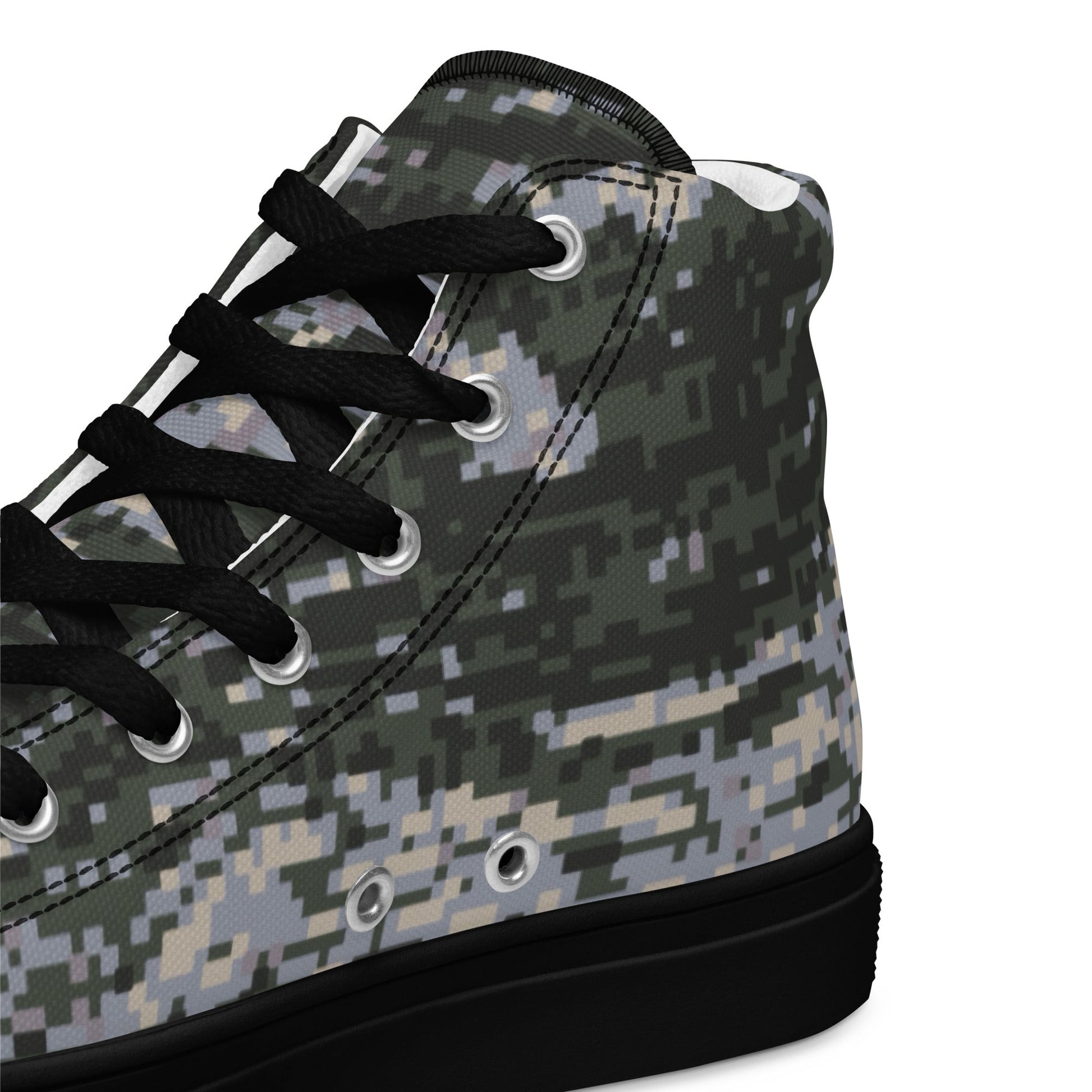 South Korean ROK Digital Tiger Stripe CAMO Mens high top canvas shoes - High Top Canvas Shoes
