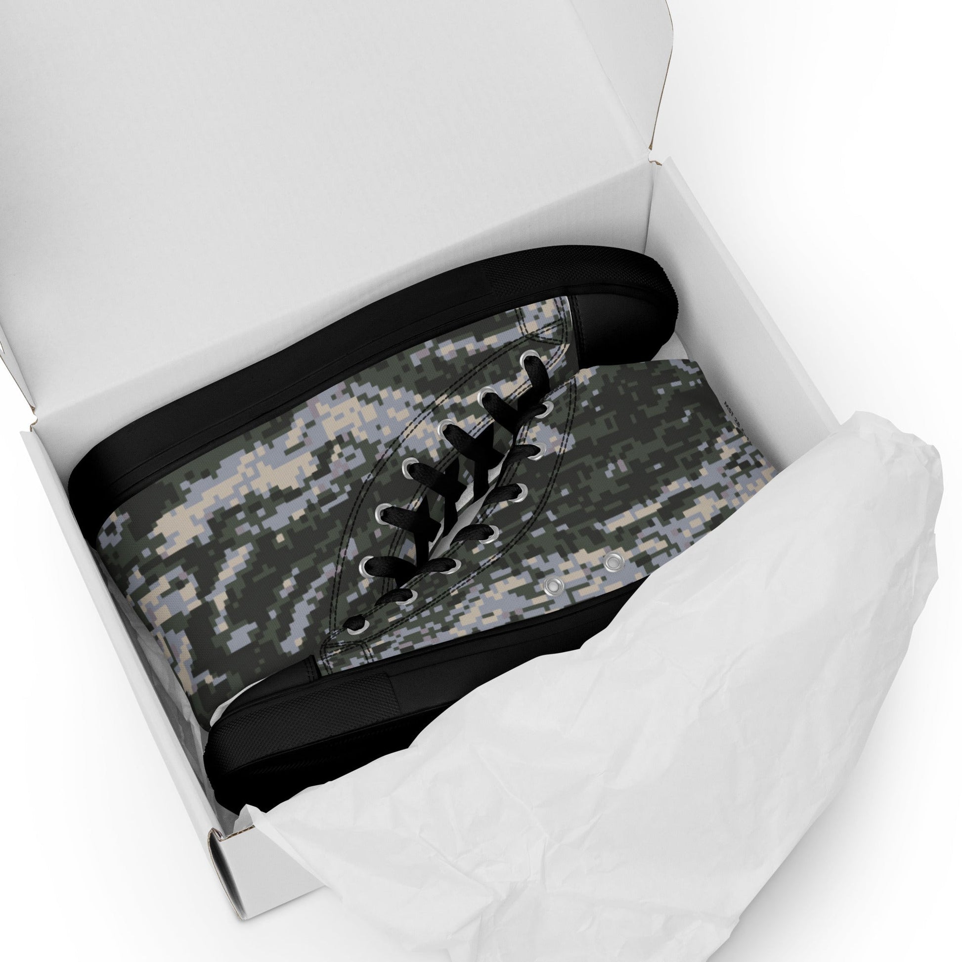 South Korean ROK Digital Tiger Stripe CAMO Mens high top canvas shoes - High Top Canvas Shoes