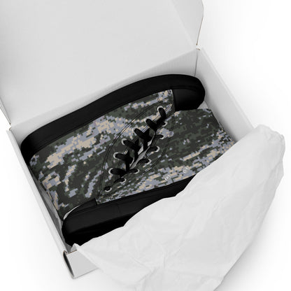 South Korean ROK Digital Tiger Stripe CAMO Mens high top canvas shoes - High Top Canvas Shoes