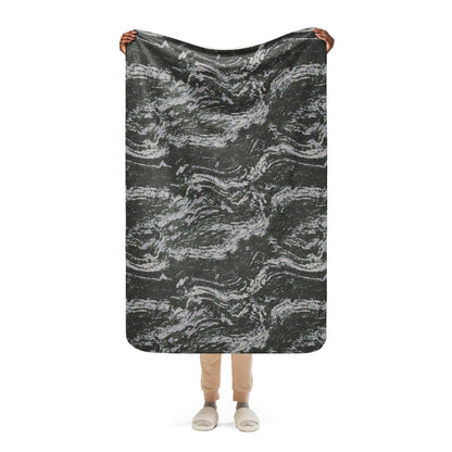 South Korean ROK Digital Tiger Stripe CAMO Sherpa blanket - 37″×57″ - Blankets