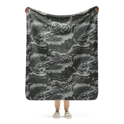 South Korean ROK Digital Tiger Stripe CAMO Sherpa blanket - 50″×60″ - Blankets
