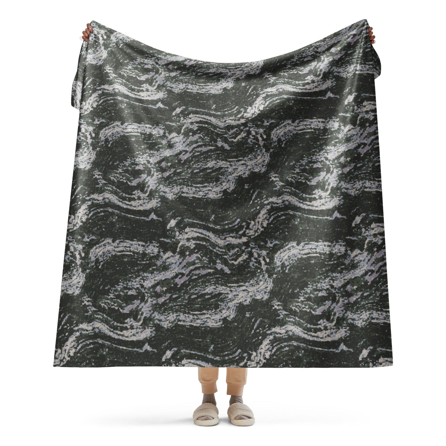 South Korean ROK Digital Tiger Stripe CAMO Sherpa blanket - 60″×80″ - Blankets