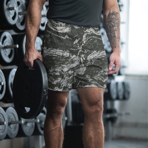 Tiger Stripe Korean Digital CAMO Unisex Athletic Long Shorts - 2XS