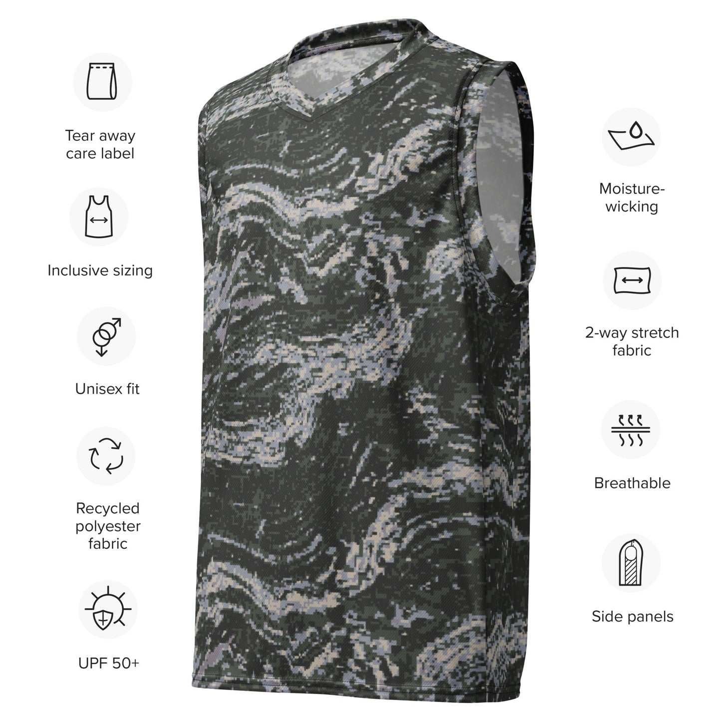 South Korean ROK Digital Tiger Stripe CAMO unisex basketball jersey - Basketball Jerseys