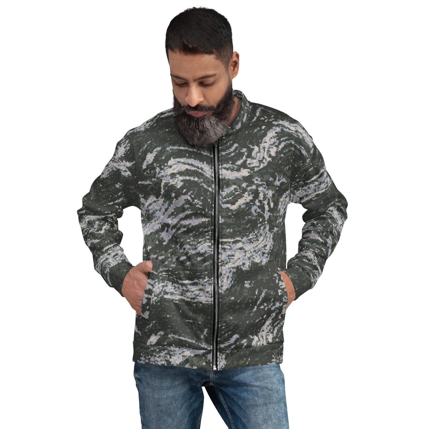 South Korean ROK Digital Tiger Stripe CAMO Unisex Bomber Jacket - Jackets
