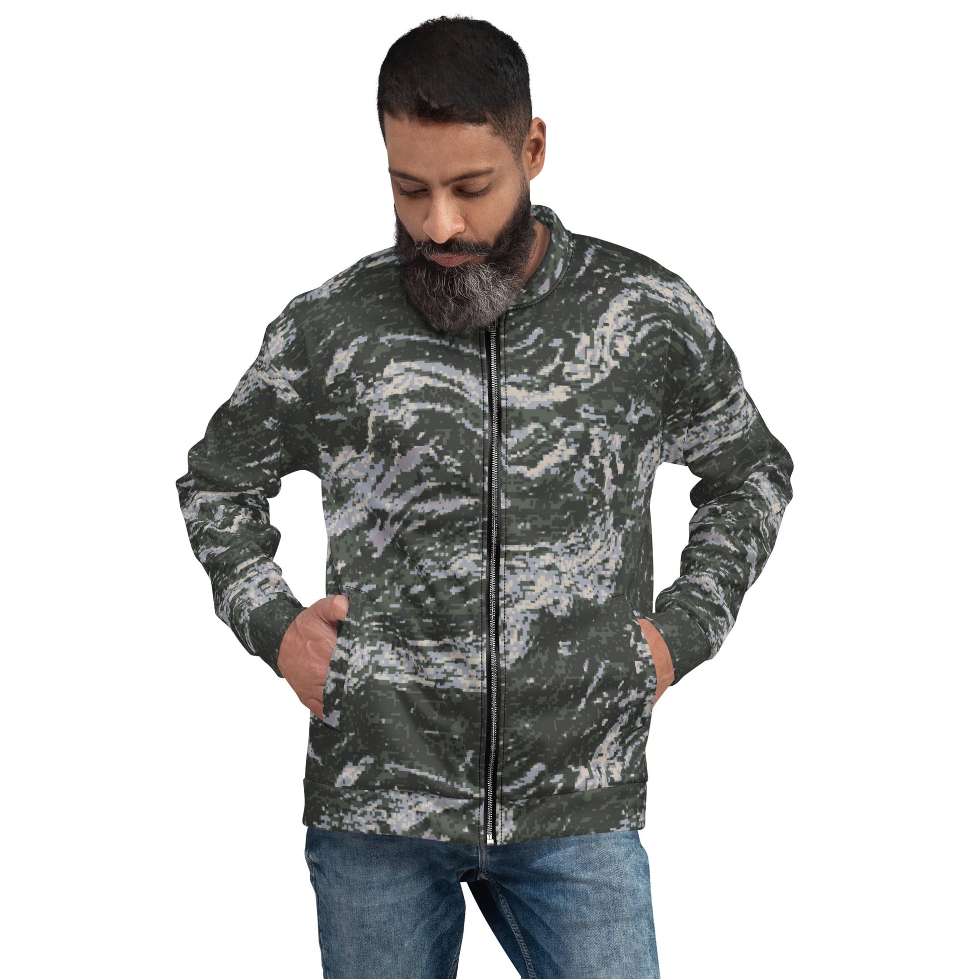 South Korean ROK Digital Tiger Stripe CAMO Unisex Bomber Jacket - Jackets