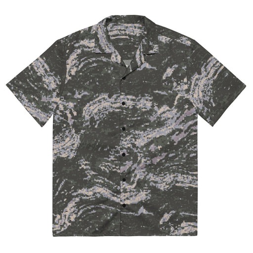 Tiger Stripe Korean Digital CAMO Unisex Short-Sleeve Button Shirt - 2XS - Button-Up