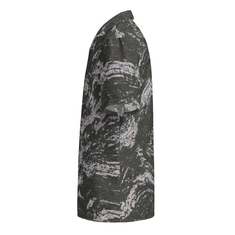 Tiger Stripe Korean Digital CAMO Unisex Short-Sleeve Button Shirt - Button-Up