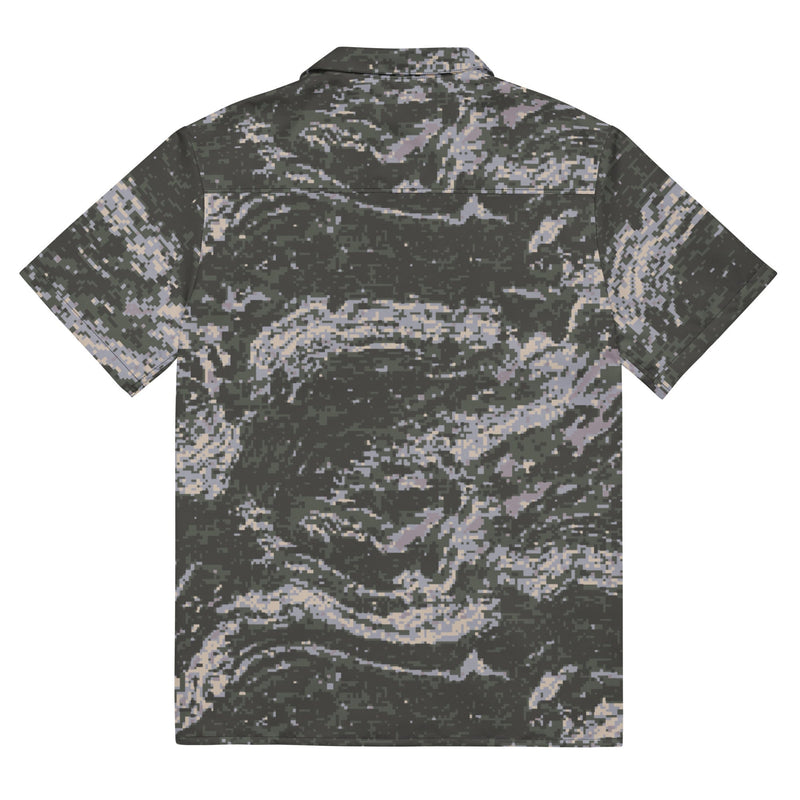 Tiger Stripe Korean Digital CAMO Unisex Short-Sleeve Button Shirt - Button-Up