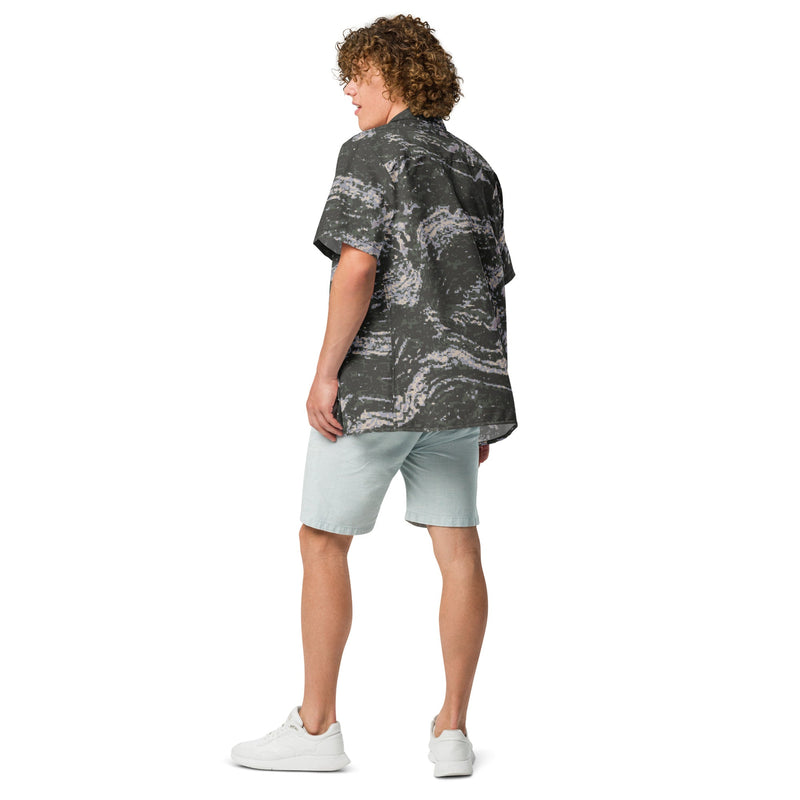 Tiger Stripe Korean Digital CAMO Unisex Short-Sleeve Button Shirt - Button-Up