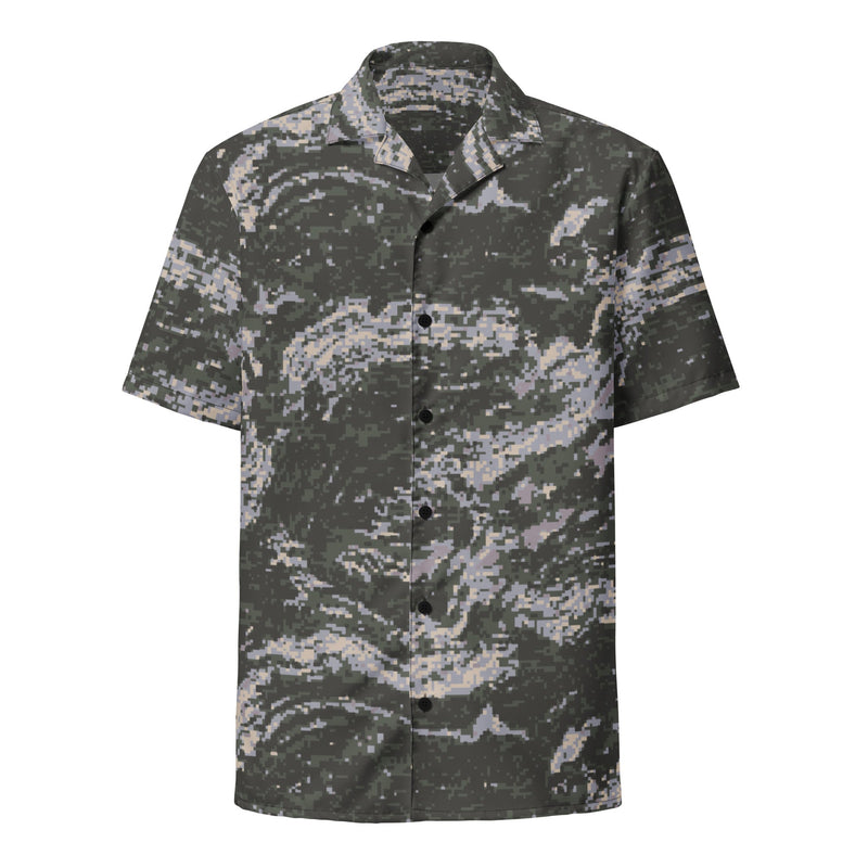 Tiger Stripe Korean Digital CAMO Unisex Short-Sleeve Button Shirt - Button-Up