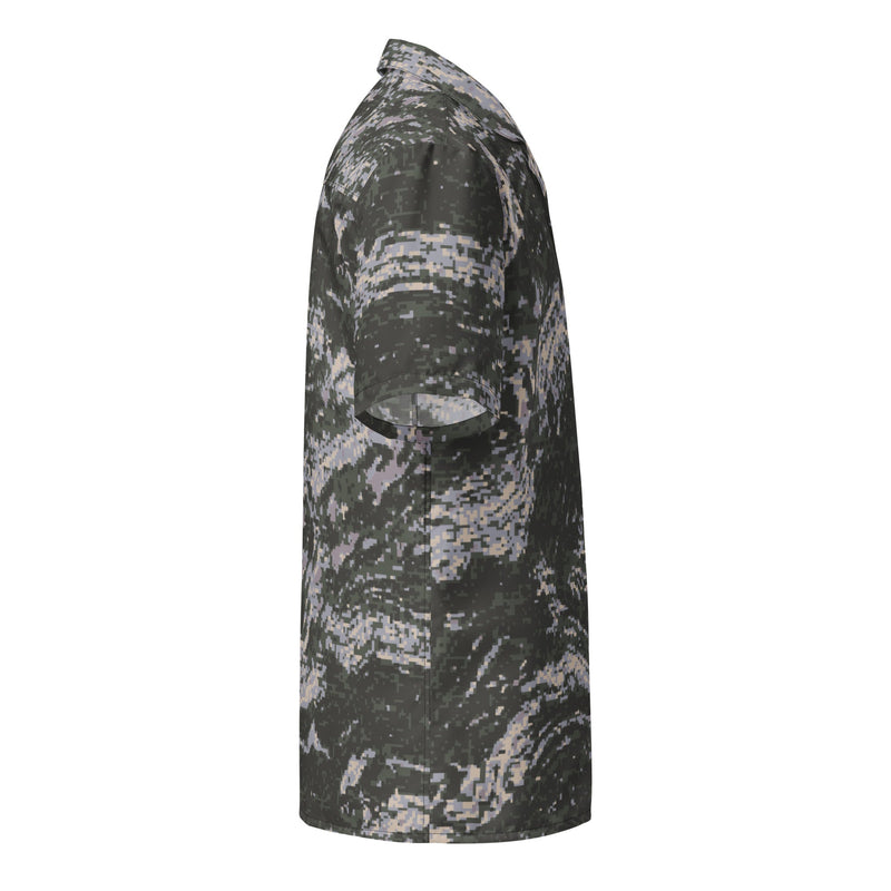 Tiger Stripe Korean Digital CAMO Unisex Short-Sleeve Button Shirt - Button-Up
