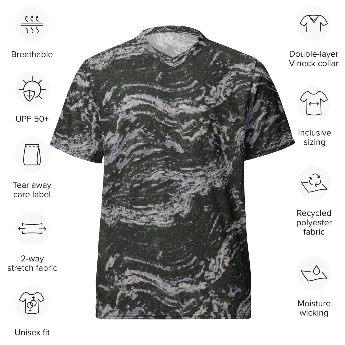 South Korean ROK Digital Tiger Stripe CAMO unisex sports jersey - Sports Jerseys