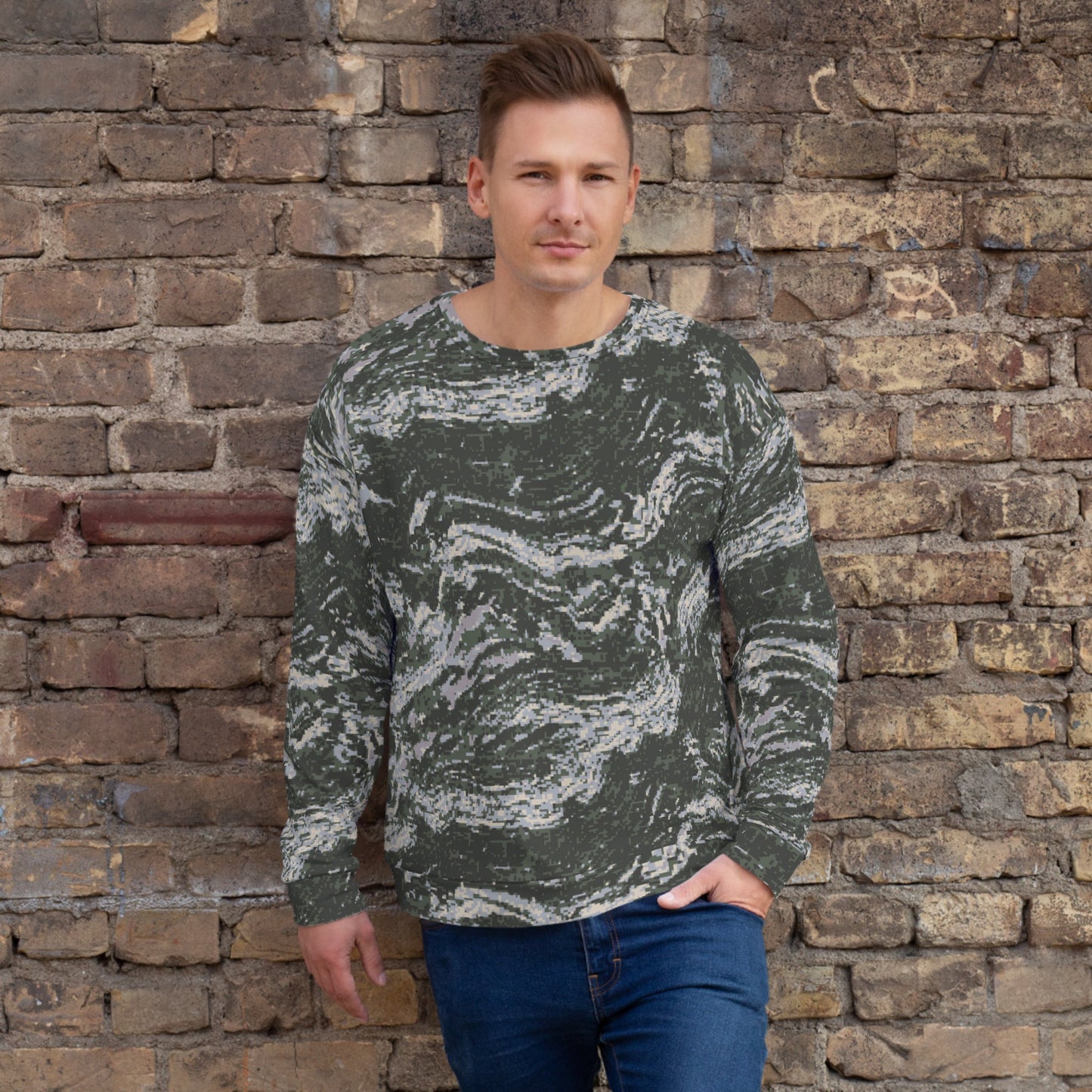 South Korean ROK Digital Tiger Stripe CAMO Unisex Sweatshirt - 2XS - Sweatshirts