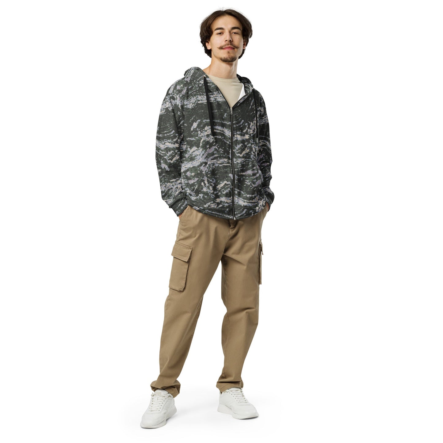 South Korean ROK Digital Tiger Stripe CAMO Unisex zip hoodie - Zip Hoodies