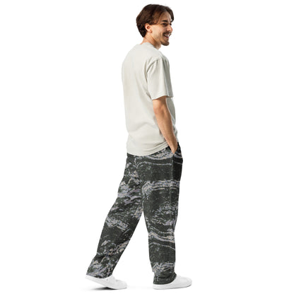 South Korean ROK Digital Tiger Stripe CAMO Wide-leg joggers - Joggers