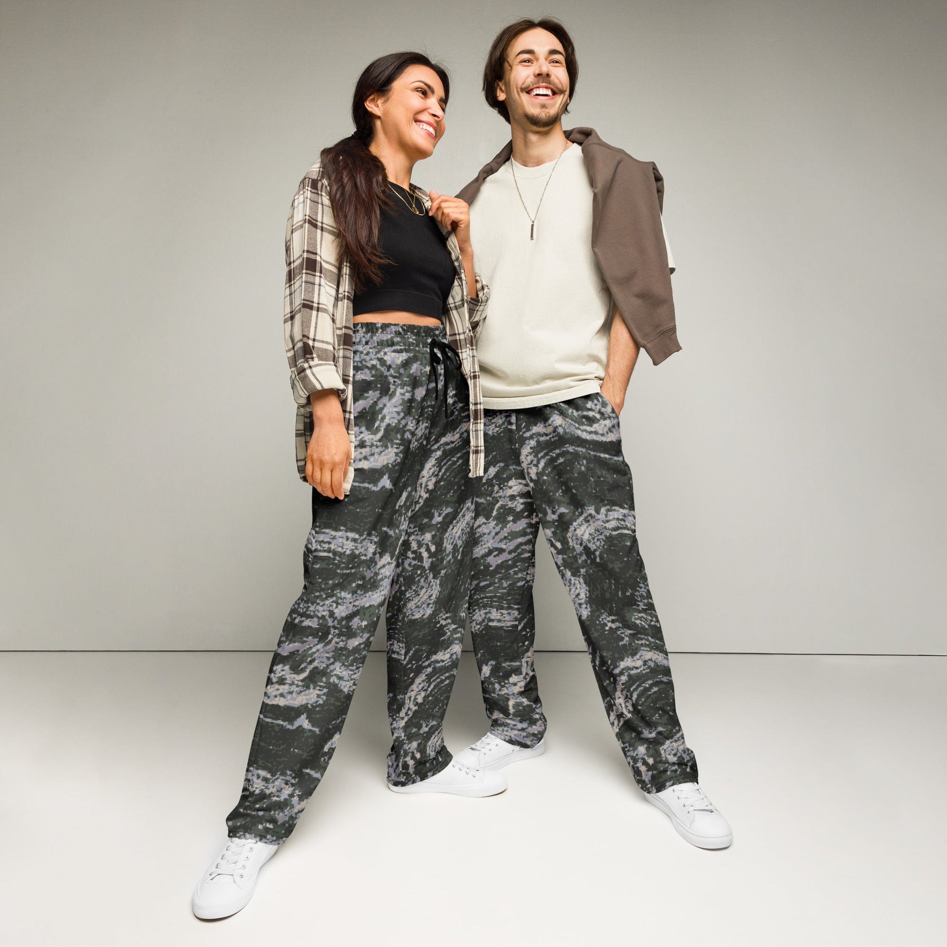 South Korean ROK Digital Tiger Stripe CAMO Wide-leg joggers - 2XS - Joggers