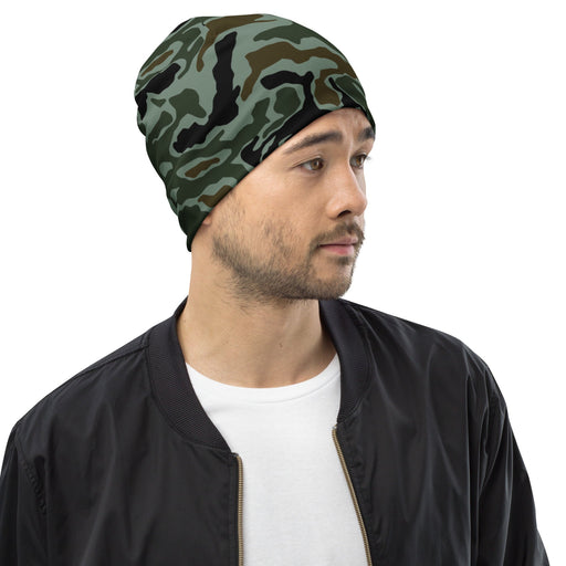 Noodle Swirl South Korean CAMO Beanie - Head