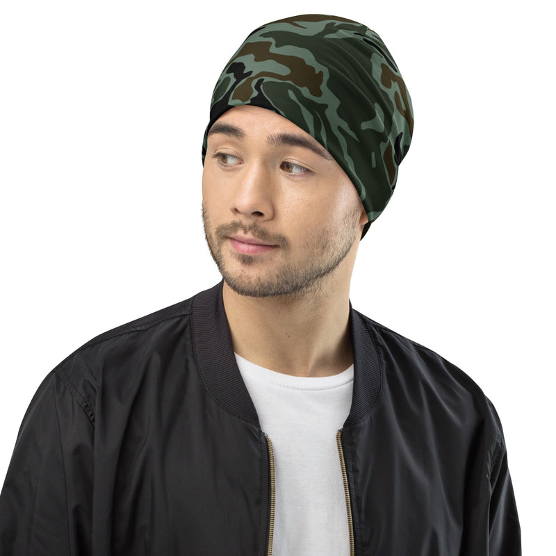Noodle Swirl South Korean CAMO Beanie - Head