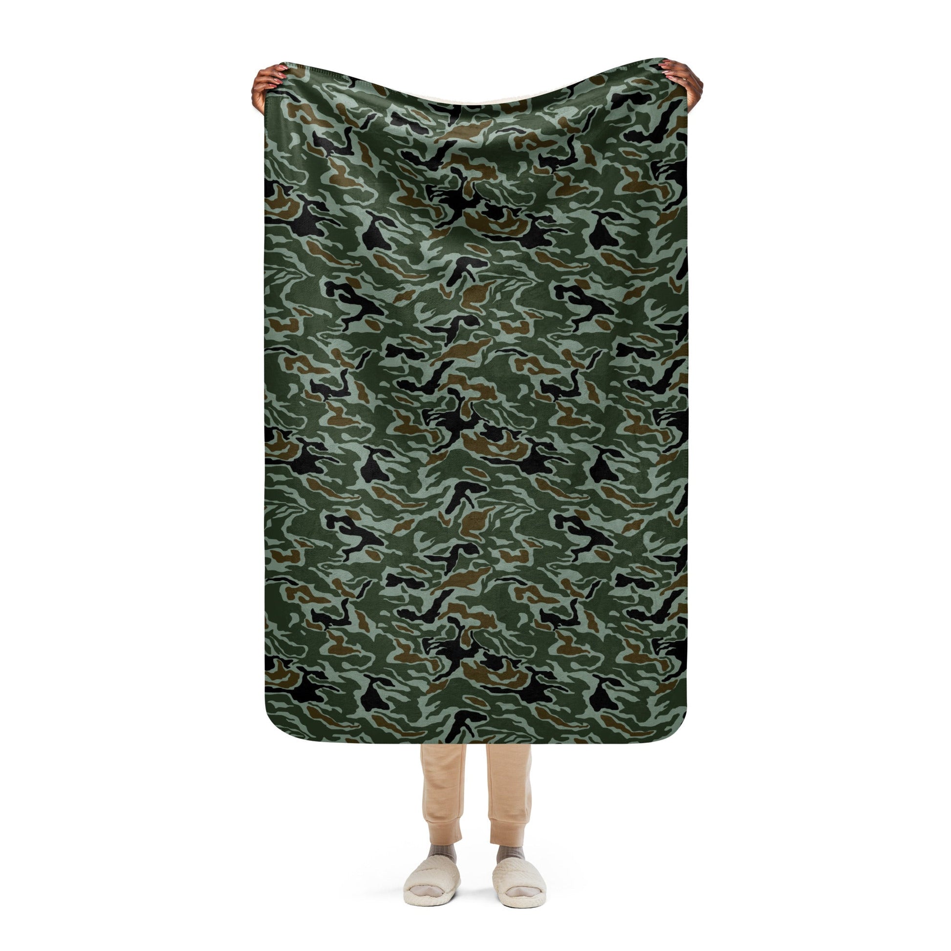 South Korean ROK Noodle Swirl CAMO Sherpa blanket - 37″×57″ - Blankets