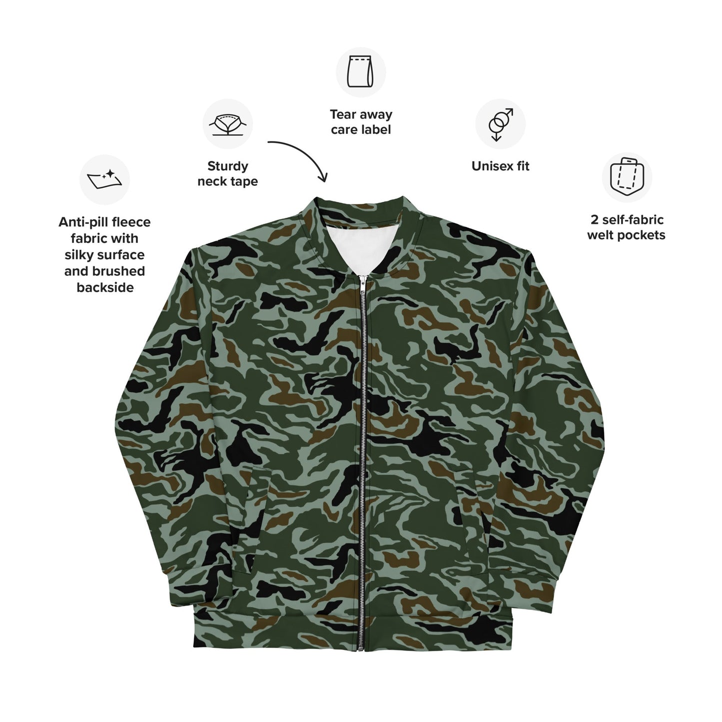 South Korean ROK Noodle Swirl CAMO Unisex Bomber Jacket - Jackets