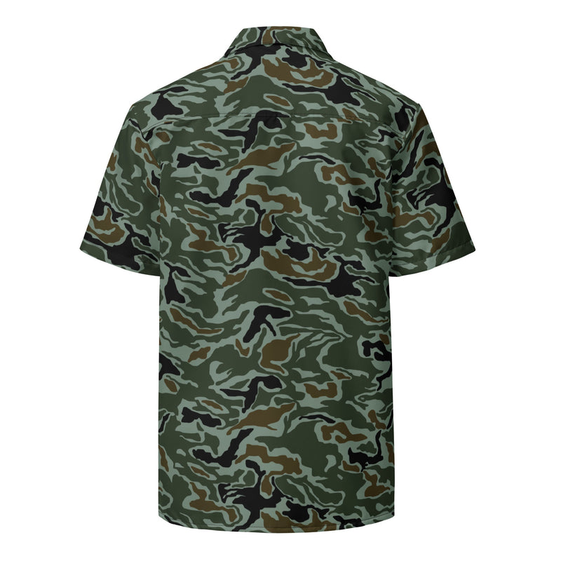 Noodle Swirl South Korean CAMO Unisex Short-Sleeve Button Shirt - Button-Up