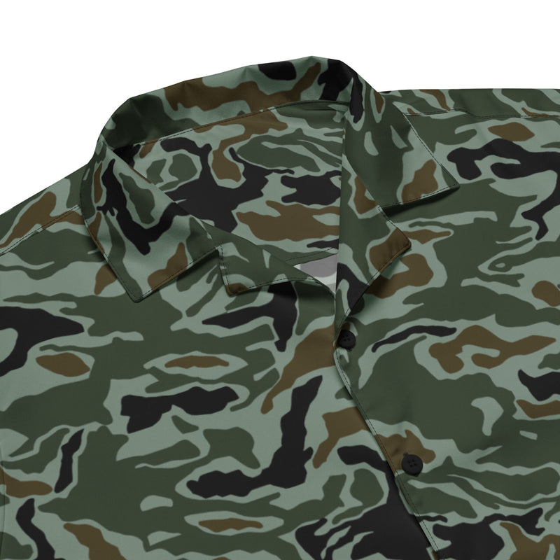 Noodle Swirl South Korean CAMO Unisex Short-Sleeve Button Shirt - Button-Up