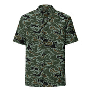 Noodle Swirl South Korean CAMO Unisex Short-Sleeve Button Shirt - Button-Up