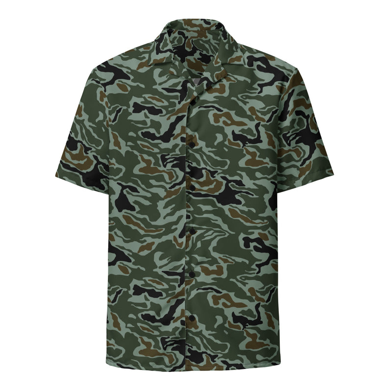 Noodle Swirl South Korean CAMO Unisex Short-Sleeve Button Shirt - Button-Up