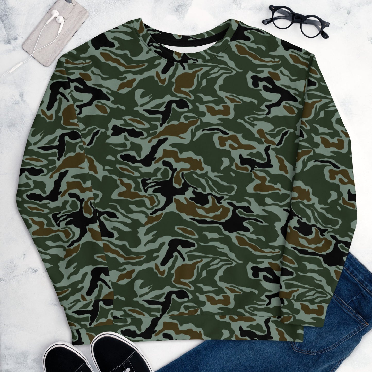 South Korean ROK Noodle Swirl CAMO Unisex Sweatshirt - Sweatshirts