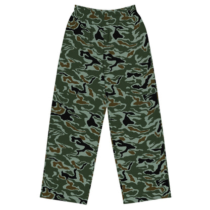 South Korean ROK Noodle Swirl CAMO unisex wide-leg pants - 2XS - Wide-leg Pants