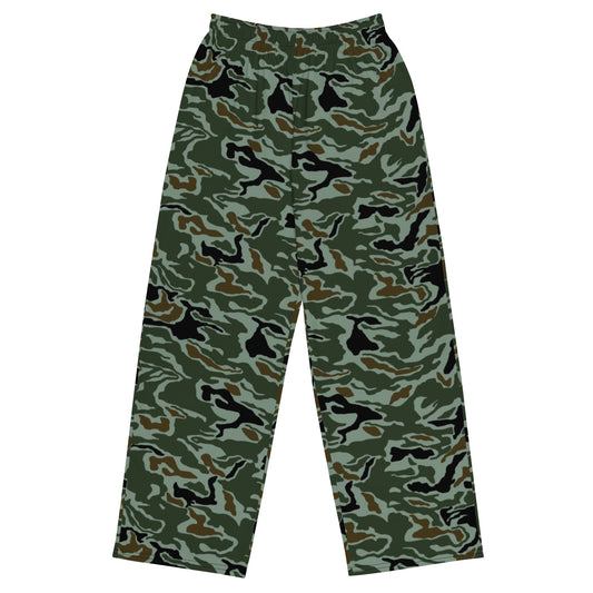 South Korean ROK Noodle Swirl CAMO unisex wide-leg pants - 2XS - Wide-leg Pants
