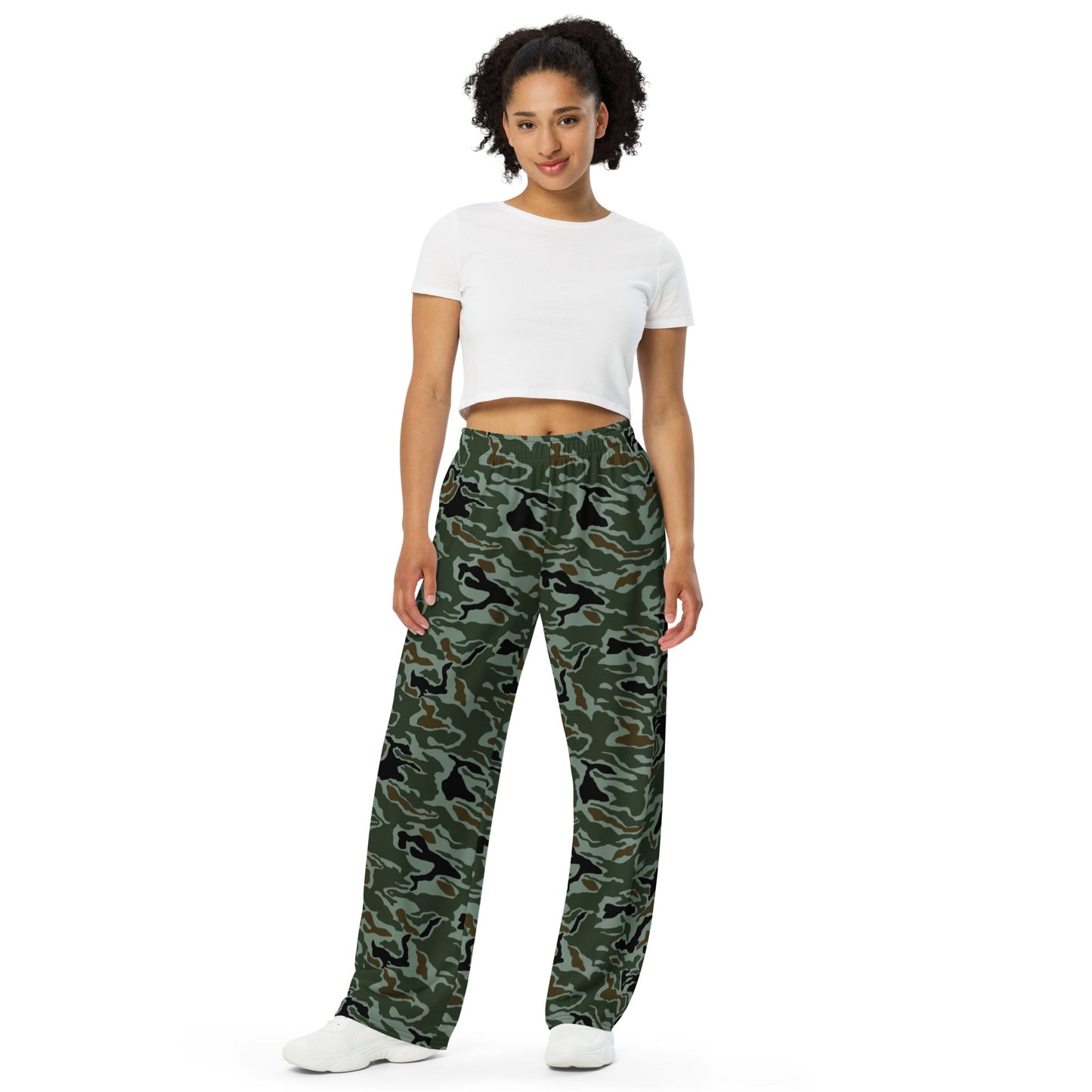 South Korean ROK Noodle Swirl CAMO unisex wide-leg pants - Wide-leg Pants