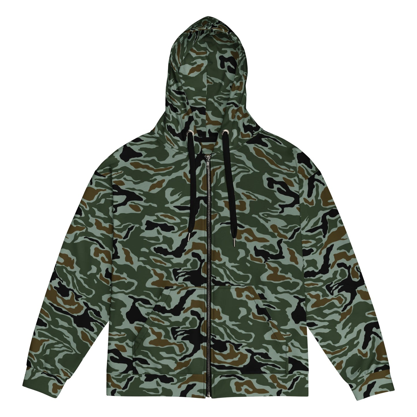 South Korean ROK Noodle Swirl CAMO Unisex zip hoodie - 2XS - Zip Hoodies
