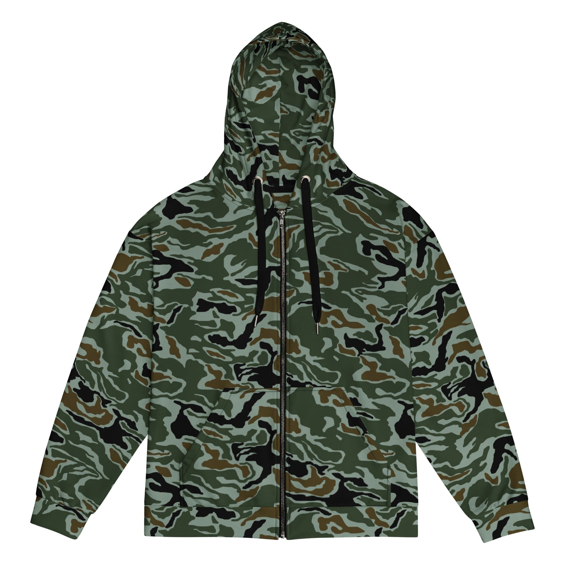 South Korean ROK Noodle Swirl CAMO Unisex zip hoodie - 2XS - Zip Hoodies