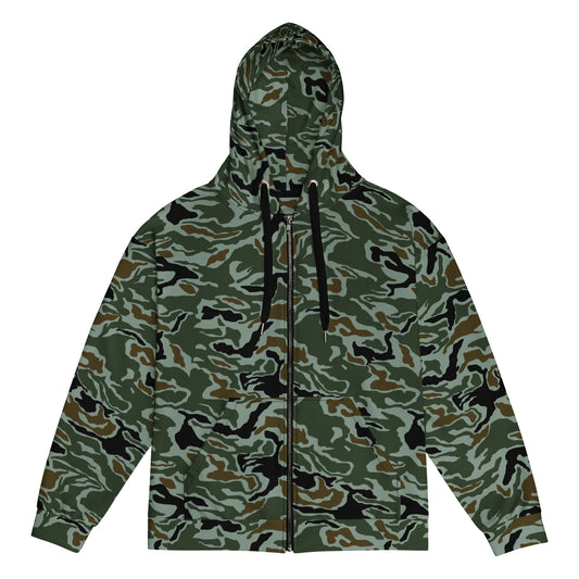 South Korean ROK Noodle Swirl CAMO Unisex zip hoodie - 2XS - Zip Hoodies