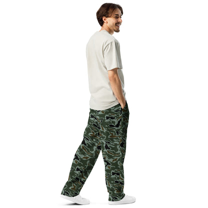 South Korean ROK Noodle Swirl CAMO Wide-leg joggers - Joggers