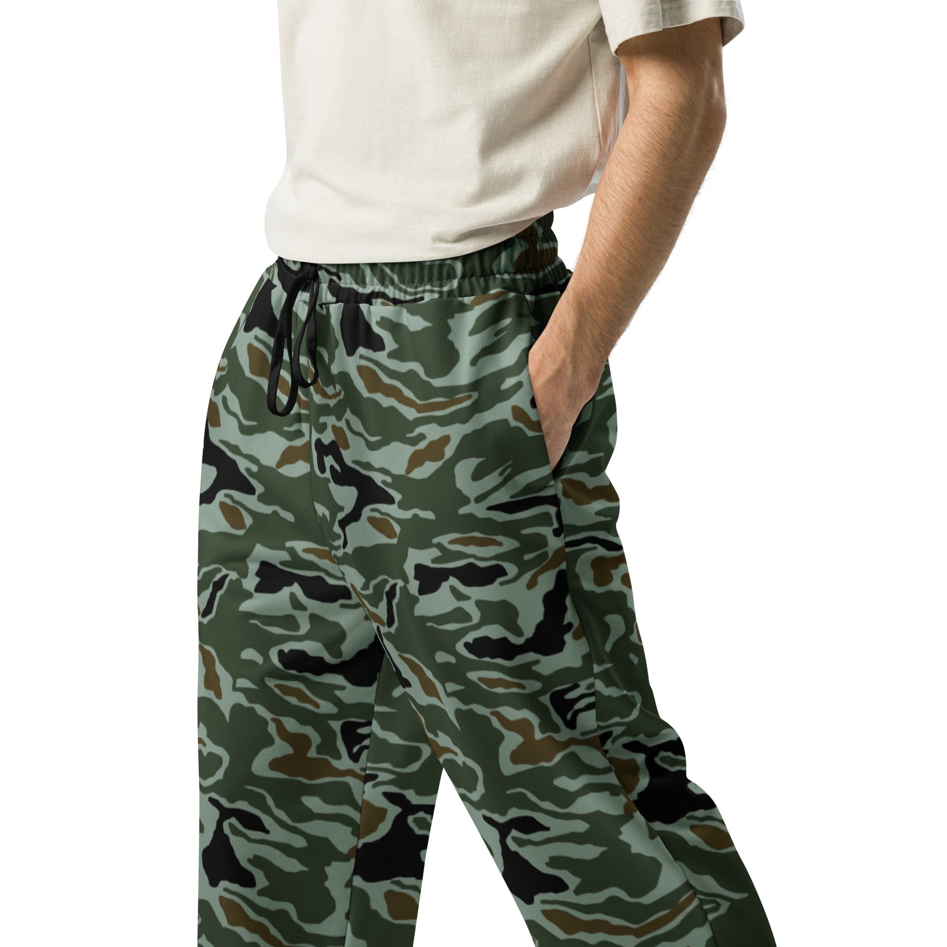 South Korean ROK Noodle Swirl CAMO Wide-leg joggers - Joggers