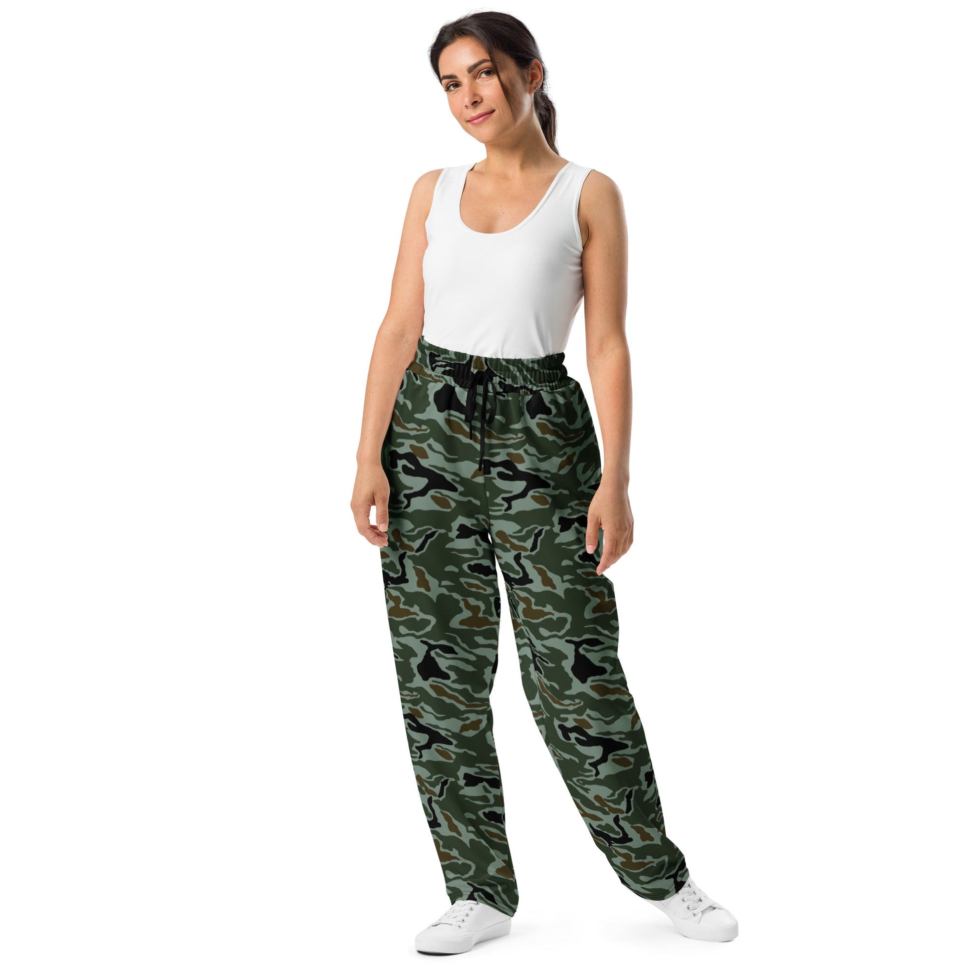 South Korean ROK Noodle Swirl CAMO Wide-leg joggers - Joggers