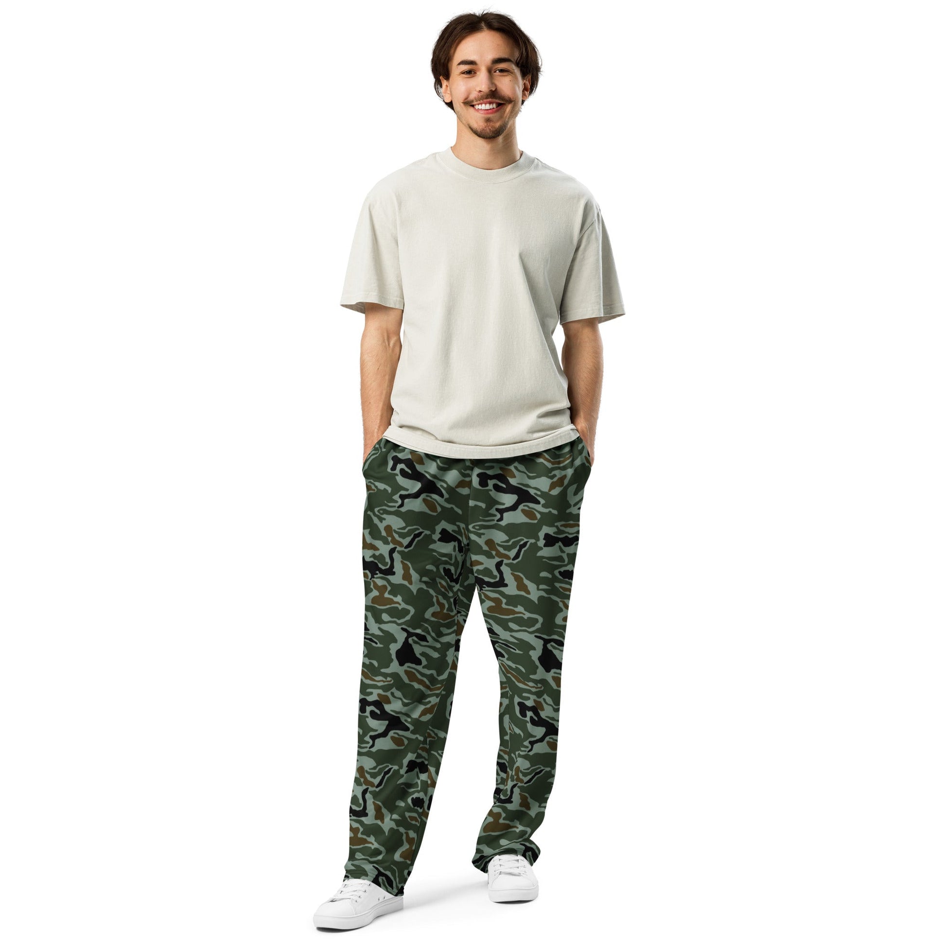 South Korean ROK Noodle Swirl CAMO Wide-leg joggers - Joggers