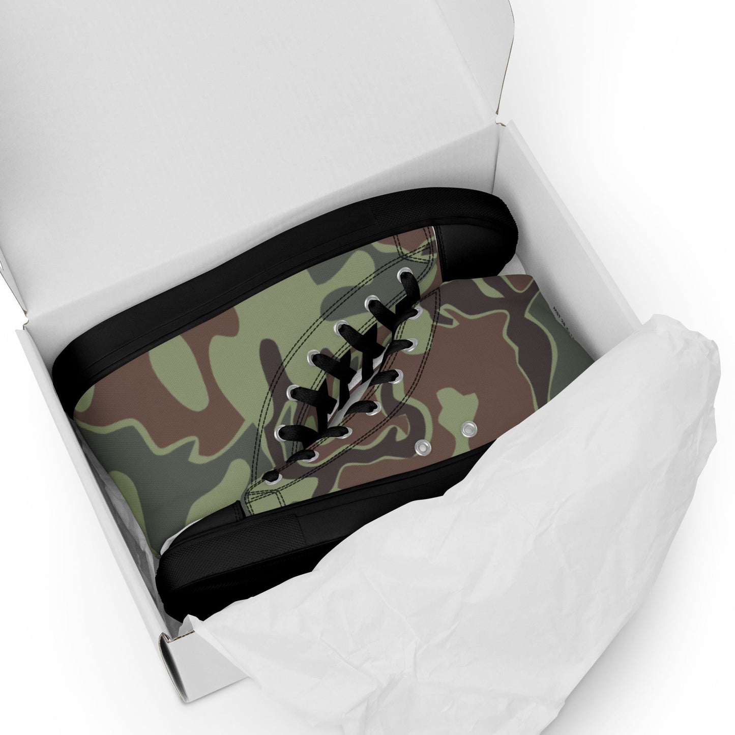 South Korean ROK Puzzle CAMO Mens high top canvas shoes - High Top Canvas Shoes