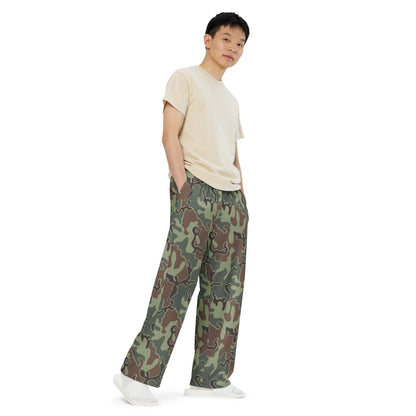 South Korean ROK Puzzle CAMO unisex wide leg pants Wide Pants