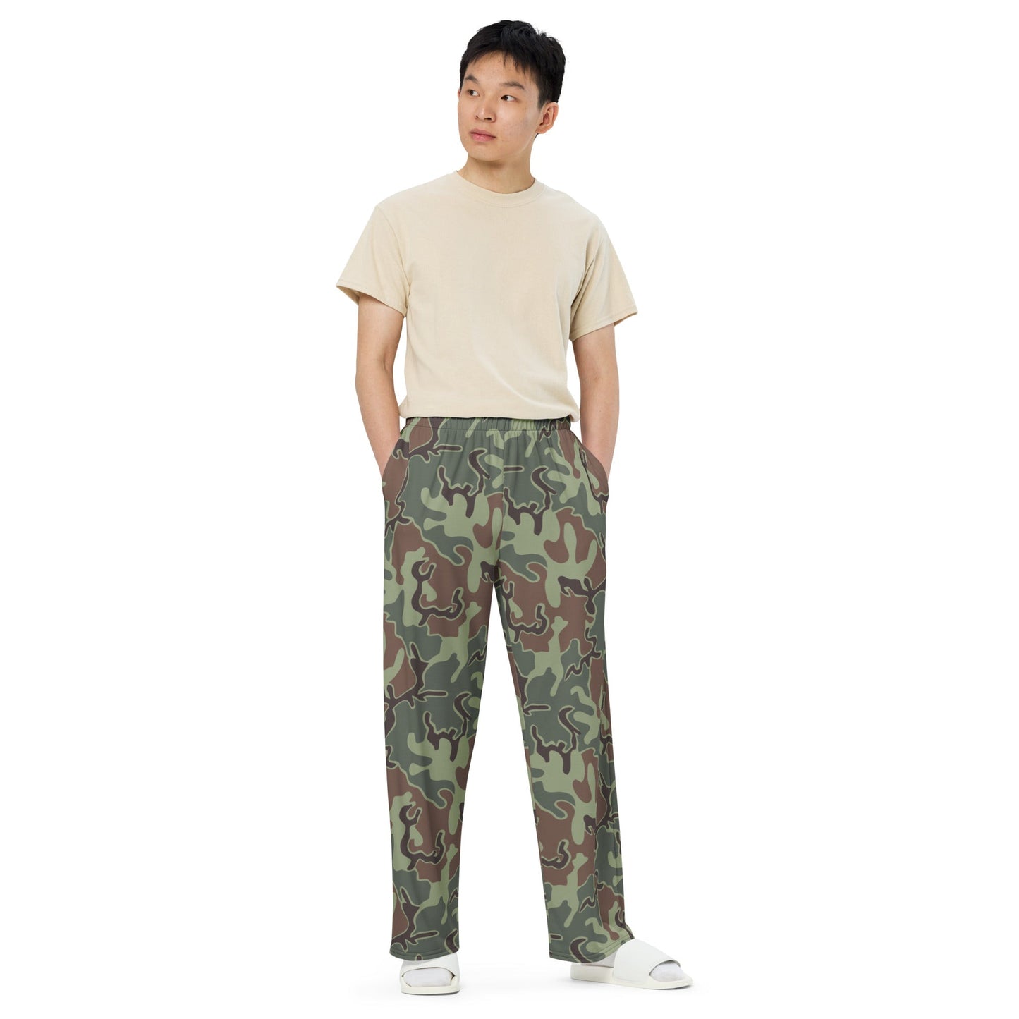 South Korean ROK Puzzle CAMO unisex wide leg pants Wide Pants