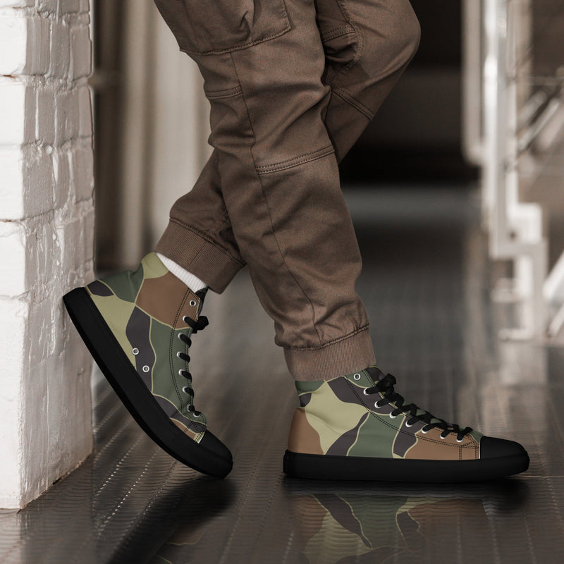 Turtle Shell South Korean CAMO Mens High-Top Canvas Shoes - 5