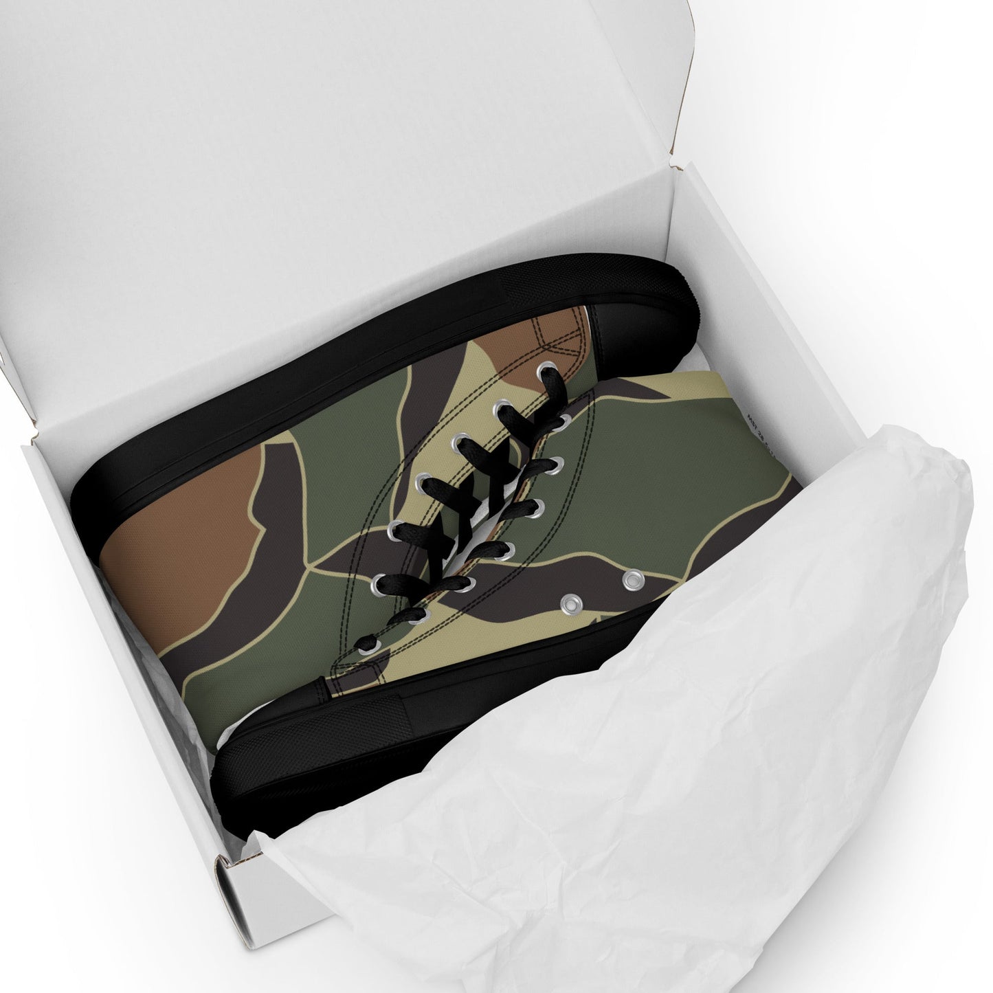 South Korean ROK Turtle Shell CAMO Mens high top canvas shoes - High Top Canvas Shoes