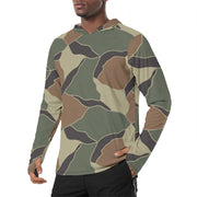 Turtle Shell South Korean CAMO Mens Sunscreen Sports Hoodie With Thumb Holes - S / White